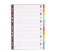 Intercalaire A4 carte lustrée colorée Exacompta 12 onglets neutres multicolores - 1 jeu