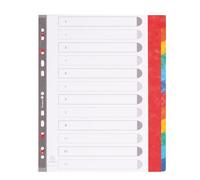 Intercalaire A4+ carte lustrée colorée Exacompta 12 onglets neutres multicolores - 1 jeu