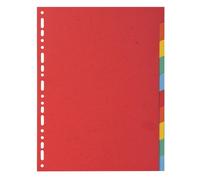 Intercalaire A4 carte lustrée colorée Exacompta 12 onglets neutres multicolores - 1 jeu