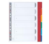 Intercalaire A4+ carte lustrée colorée Exacompta 6 onglets neutres multicolores - 1 jeu