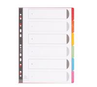 Exacompta Intercalaires A4 – Carte lustrée 400 g – 6 onglets neutres multicolores – 1 jeu