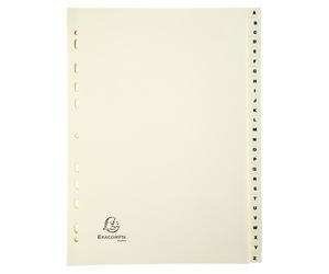 Intercalaire A4 carte lustrée Exacompta 26 onglets alphabétiques ivoire - 1 jeu