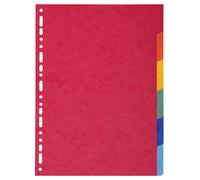 Intercalaire A4 en carte colorée Exacompta 6 onglets neutres - Coloris assortis - 1 jeu