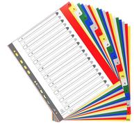 Intercalaire A4+ polypropylène coloré Exacompta 20 onglets alphabétiques - Coloris assortis - 1 jeu