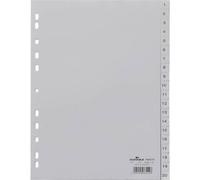 Durable 6522-10 NUMERIC Tab Index Polypropylène (PP) Gris Intercalaires de treillage - Intercalaires (NUMERIC Tab Index Polypropylène (PP), Gris, Portrait, A4, 230 mm)