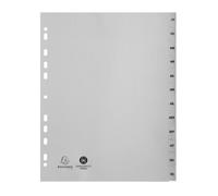 Intercalaire A4+ polypropylène gris Exacompta 12 onglets mensuels gris