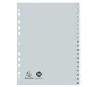 Intercalaire A4 polypropylène gris Exacompta 20 onglets numériques gris - 1 jeu