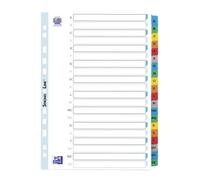 Intercalaire alphabétique A4 Elba carton 20 onglets multicolores - 1 jeu