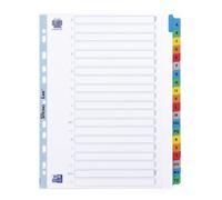 Intercalaire alphabétique A4+ Elba carton 20 onglets multicolores - 1 jeu