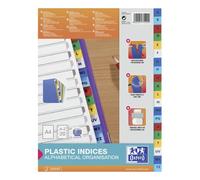 Intercalaire alphabétique A4 Elba plastique 20 onglets multicolores - 1 jeu