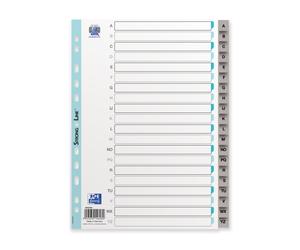 intercalaire alphabetique français A4 20positions polypro 12/100 gris
