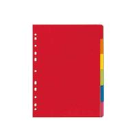 Herlitz Intercalaires en carton A4 uni colorés, 6 parties