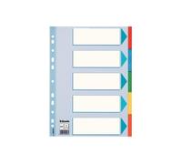 Intercalaires en carton, uni, A4, 5 touches