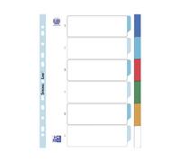 Intercalaire neutre A4 Elba plastique 6 onglets multicolores - 1 jeu