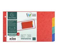 Exacompta Intercalaires fiches bristol 125x200mm - Carte lustrée 225 g/m² - 4 positions - assorties