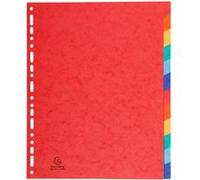 Exacompta Intercalaires A4+ carte lustrée 12 onglets neutres – coloris assortis – 1 jeu