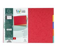 Intercalaire A3 carte lustrée colorée Exacompta 5 onglets neutres multicolores - 1 jeu