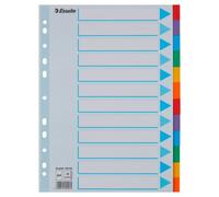 Intercalaires A4 carte colorée Esselte 12 onglets - 1 jeu