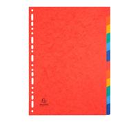 Intercalaires A4 carte lustrée colorée Exacompta 12 onglets neutres - 1 jeu