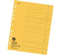 Intercalaires A4 en carton RC 250 g, teintés dans la masse en jaune, 100 pièces