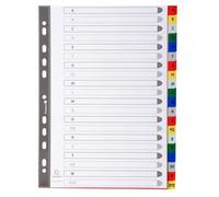 Intercalaires imprimés alphabétiques PP couleurs 12/100 AZ - A4 - Couleurs assorties