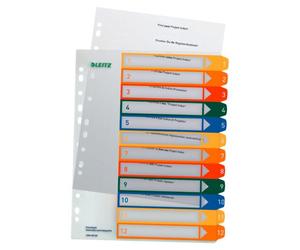 Intercalaires A4+ polypropylène Esselte 12 onglets numériques multicolores - 1 jeu
