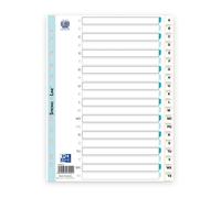 Intercalaires alphabetiques A4 20 positions polypro 15/100 blanc