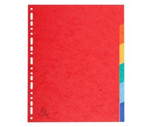 Intercalaires carte lustrée 225g 6 positions - A4 maxi - Couleurs assorties