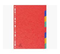 Intercalaires carte lustrée 225g 8 positions - A4 - Couleurs assorties