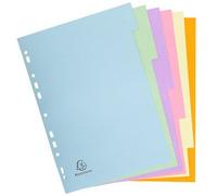 Intercalaires carte pastel 170g Forever 10 positions - A4 - Couleurs assorties