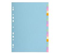 Intercalaires carte pastel 170g Forever 20 positions A4+ - Couleurs assorties pastel