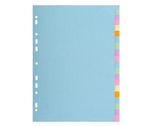 Intercalaires carte pastel 170g Forever 20 positions A4+ - Couleurs assorties pastel