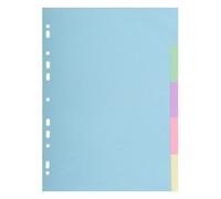 Intercalaires carte pastel 170g Forever 5 positions - A4 - Couleurs assorties