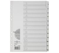Intercalaires, carton, chiffres 1 - 12, A4, 12 touches