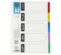 Intercalaires colorés A4 onglets 1-5