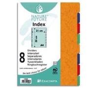 Exacompta Intercalaires Nature Future – Carte lustrée 225 g – A4, 8 positions – Couleurs assorties