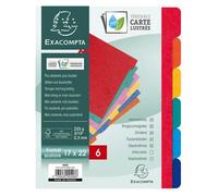 Elba Intercalaires neutres 17 x 22 cm – 6 positions – carte forte 160 g – assortis
