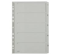 Intercalaires en carton mylar, chiffres, A4, 1-5, gris