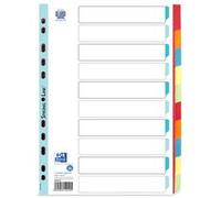 Intercalaires en carton, uni, format A4, couleur, 10