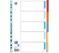Intercalaires en carton, uni, format A4, couleur, 5