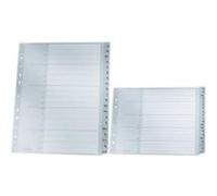 Leitz Intercalaires A4 Touches A-Z, 24 Feuilles, Extra-Large, Gris, Onglets Renforcés en Plastique Résistant avec Table des Matières, 12610085
