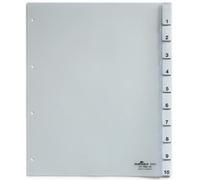 Intercalaires en plastique, A4, 20 touches, transp.