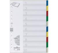 Intercalaires en plastique, A4, PP, 10 touches