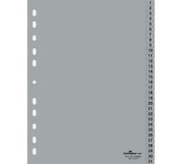 Intercalaires en plastique, chiffres, A4, 31 touches