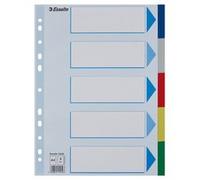 Intercalaires en plastique, uni, A4, PP, 5 touches
