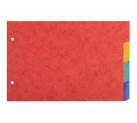 Exacompta - Réf. 804E - Paquet de 10 intercalaires pour fiches bristol en véritable carte lustrée souple 225g/m2 FSC® avec 4 onglets neutres -2 anneaux -Format à classer 148x210mm - couleurs assorties