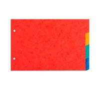 Intercalaires horizontaux A5 carte lustrée Exacompta 4 onglets neutres multicolores - 1 jeu