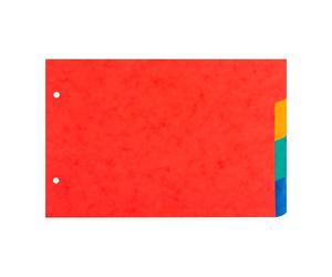 Intercalaires horizontaux A5 carte lustrée Exacompta 4 onglets neutres multicolores - 1 jeu