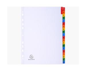 Intercalaires Imprimés alphabétiques carte blanche 160g - 20 positions - A4 - Blanc