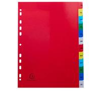 Intercalaires imprimés mensuels PP couleurs Janv-Décembre - A4 - Couleurs assorties